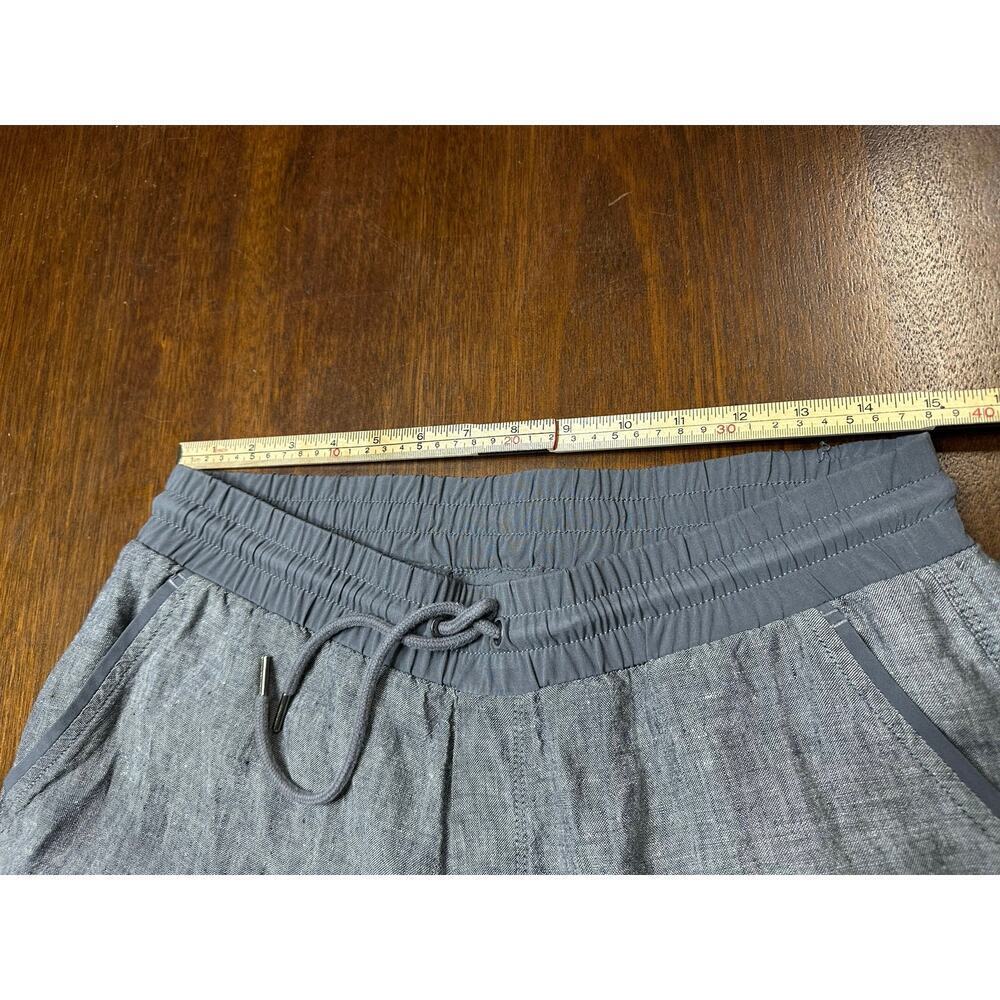 Athleta Linen Pants Drawstring Waist Gray Women 10 Lounge Athleisure Light Comfy - Picture 6 of 11